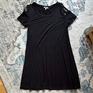 Charlotte Russe Black T-Shirt Dress With Shoulder Cut-Outs